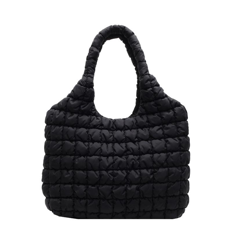 Folded cloud bag women's down cotton clothes bubble bag large capacity tote bag commuter messenger bag pleated bag