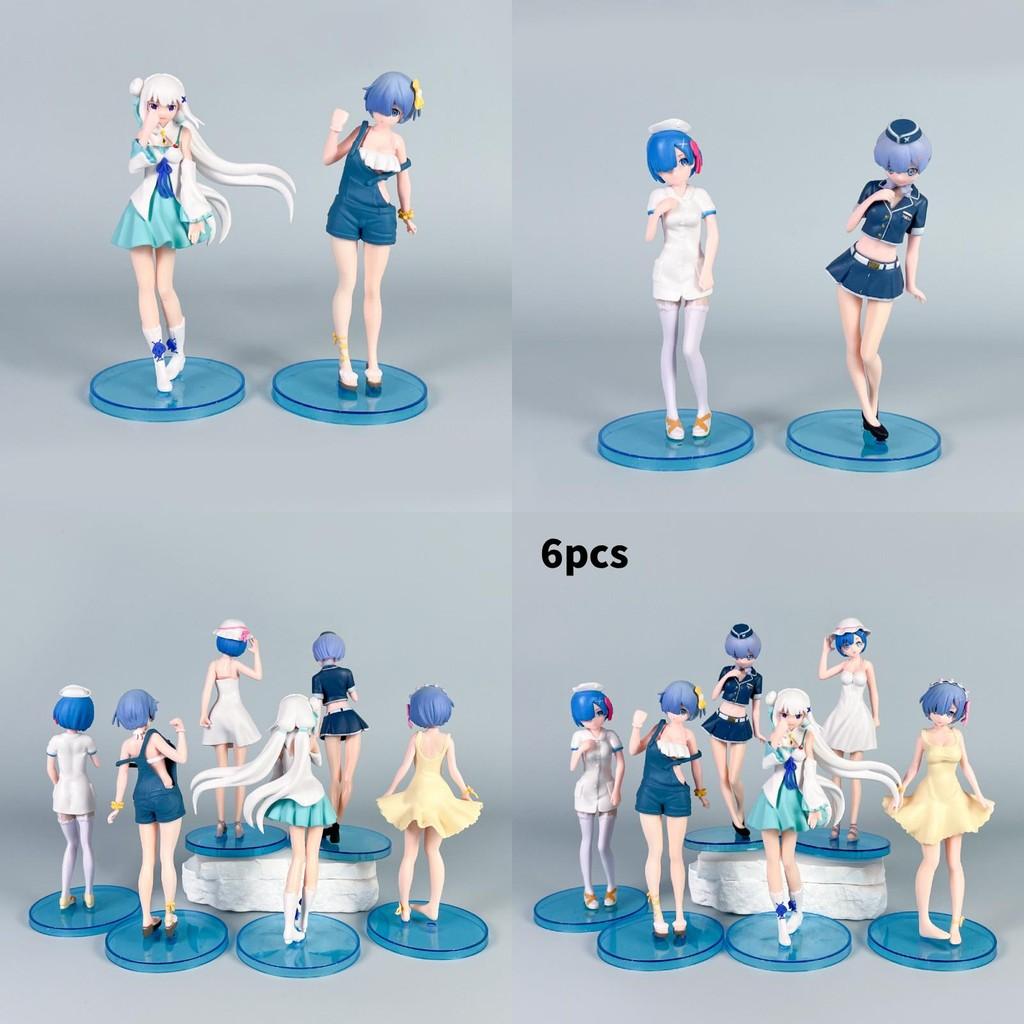 Re Zero Figure Collection Pvc Model Of Rem And Emilia For Anime Fans And Desk Decor