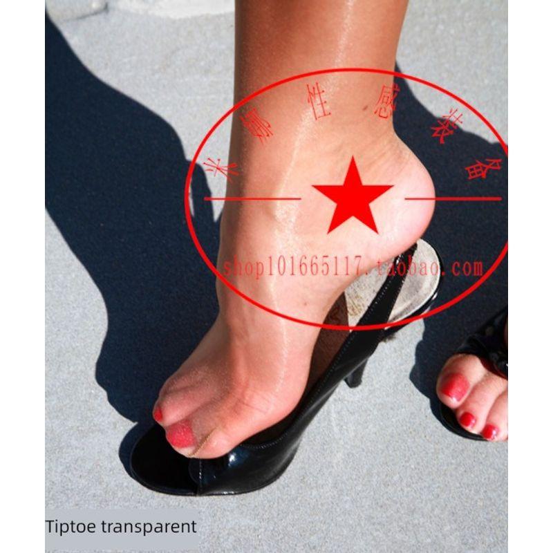 

Европейский и американский стиль Первая линия ластовицы Ультратонкие носки-чулки с прозрачным носком White A line of cotton bottom crotch