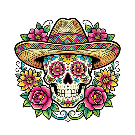 Dia De Los Muertos Window Clings Flower Skull Wall Sticker, Day of The Dead Decorative Mexican Style Festival Ornaments Decals, Waterproof PVC