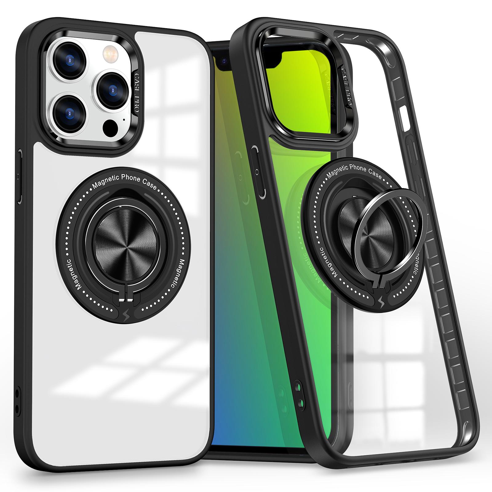 

Чехол для iPhone 13 Pro, совместимый с MagSafe, подставка, гибридная накладка для телефона из ПК+ТПУ Black