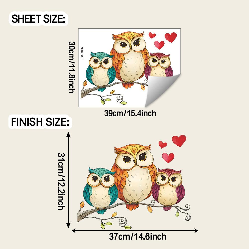 

Мультяшная семья сов, наклейки для украшения стен дома, спальни, кабинета