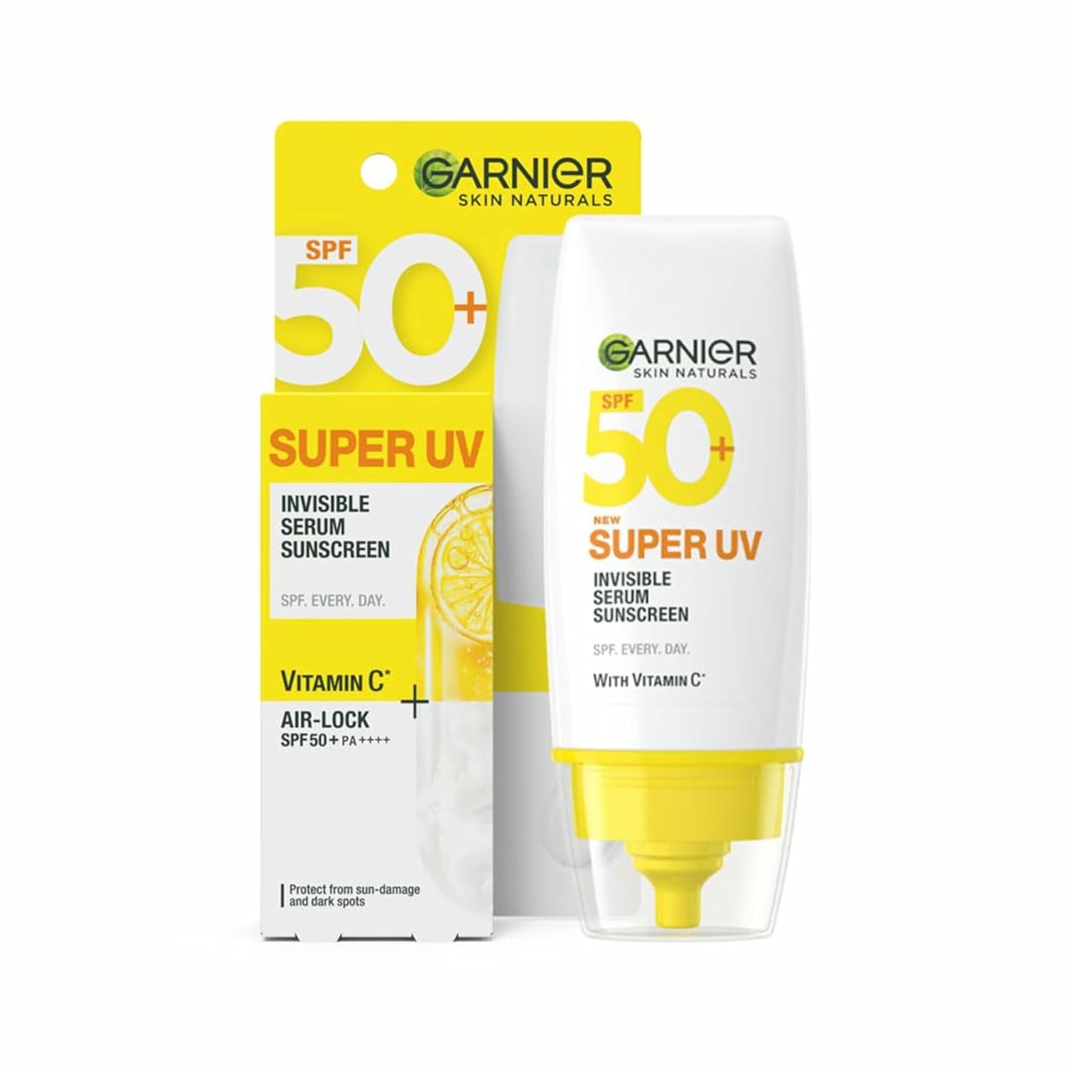 Garnier Super UV Invisible Serum Sunscreen SPF 50 PA++++ UVA/B for Broad Spectrum | (Oily, Dry, Acne-prone)  | 30ml