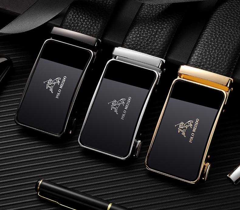 Genuine Paul Leather Men's Automatic Buckle Belt - High-End Cowhide Business Waistband