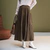 Brand Velvet A-Line Midi Skirt: Women's 2025 Autumn/Winter Elastic Waist, Slimming, Fashionable, Versatile Long Skirt