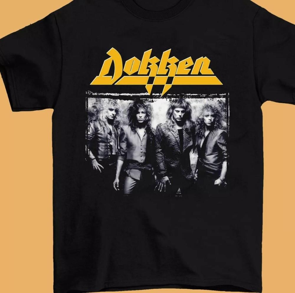 Вдохновленная группой Dokken 90-х, смешная черная, размеры от S до 4XL, хлопковая, унисекс, футболка, унисекс футболка S