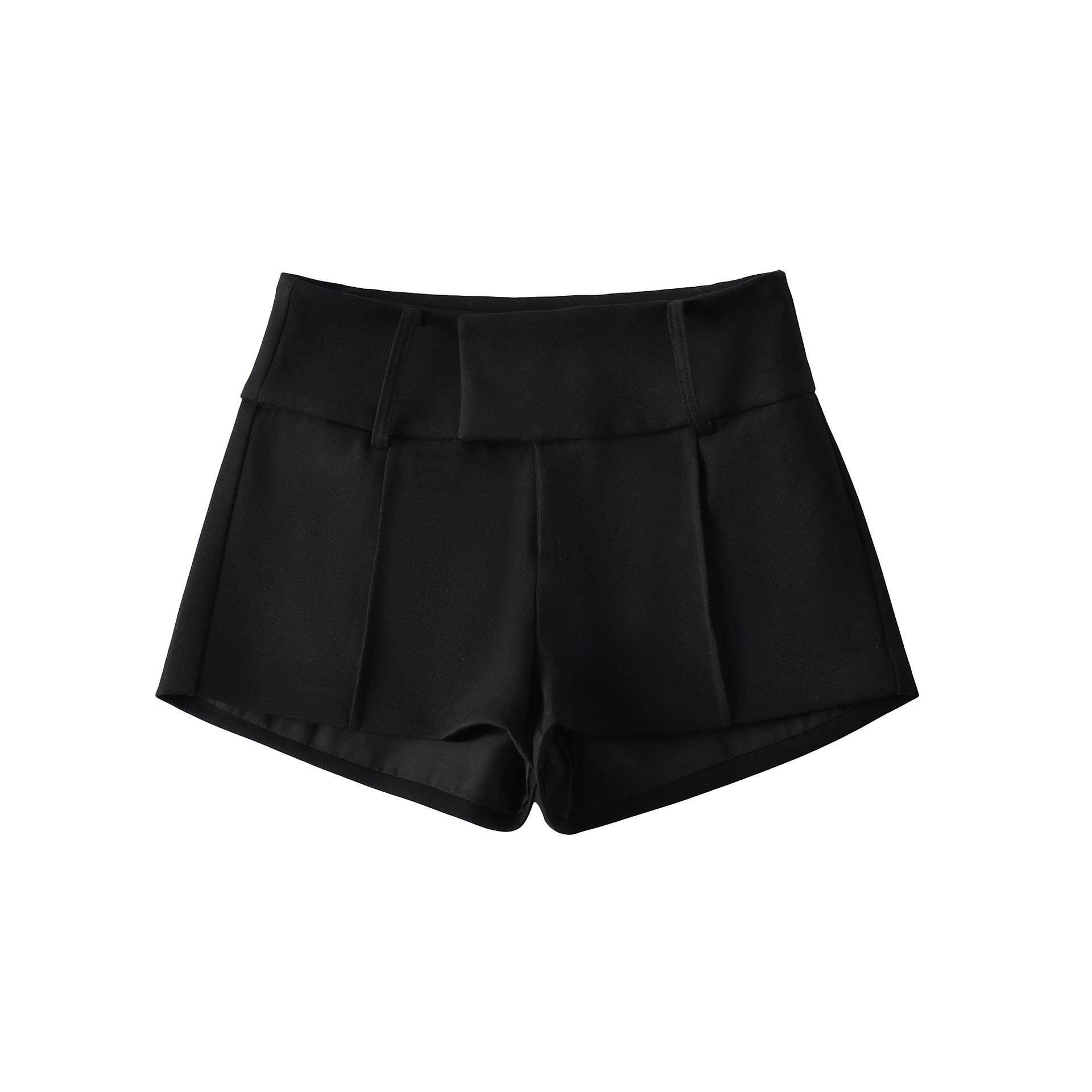 

Korean Style Women s Versatile Low-Waist A-Line Shorts - Slimming Fit, Petite Wide Waist, Spring 2026 New Arrival. Large чорний