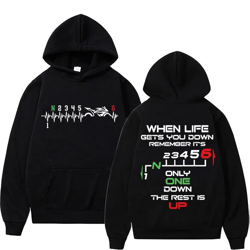 

Motorcycle Gear Biker Heartbeat Hoodies For Women Men Autumn And Winter Casual Sports Ladies Hoodie Tops S