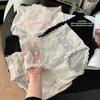Damen Sommer reine Spitze Kamelie Netz 10A Antibakterielle Baumwolle Langer Schritt Hohe Taille Slip