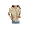 GRECIILOOKS Floral Regular Fit Long Tops Oversized Shirt for Women (GL-W1896_Yellow S)