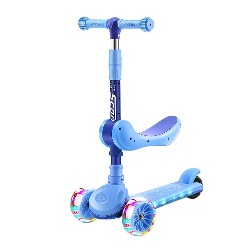 Children's Scooter Children's Car Three-wheeled Scooter Scooter Big Wheels Silent Belt Music Seat