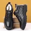 Winter Samt warme Baumwollschuhe Herren Leder High-Top Freizeit Herren Mittleren Alters Schuhe Weichsohle Reitstiefel