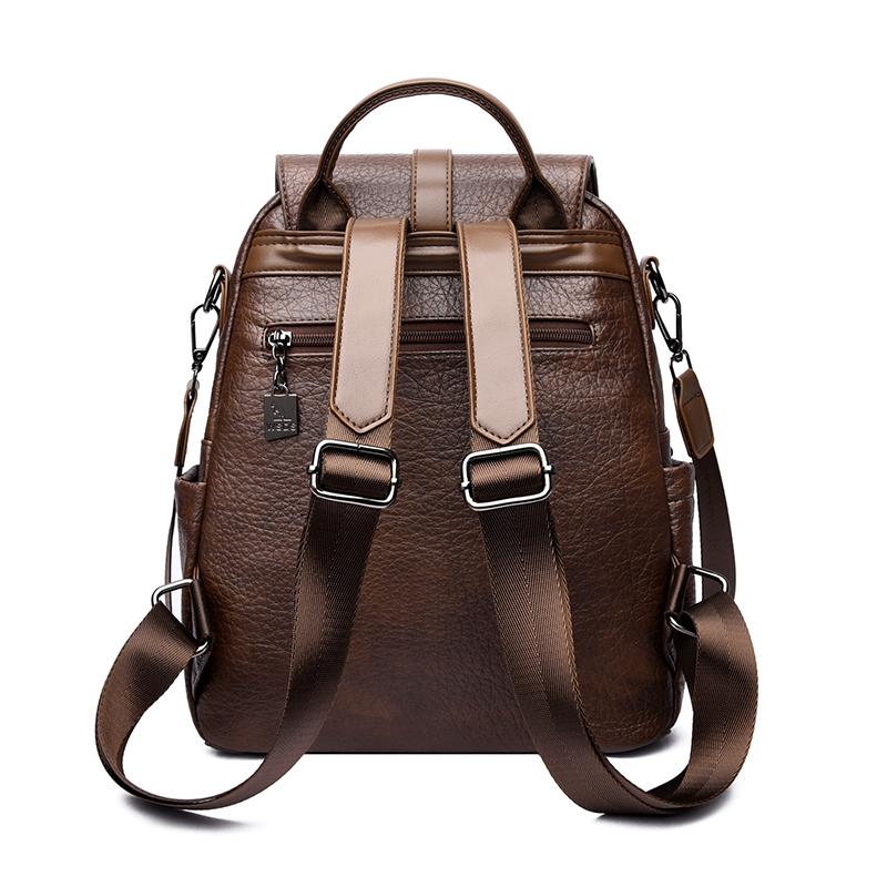 PU Backpack Women's Large Capacity Backpack Lightweight Travel Student Schoolbag