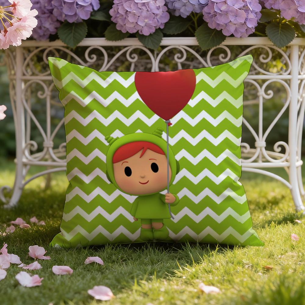 Kreskówkowa Urocza Poszewka na Poduszkę P-Pocoyo Pokrowiec na Poduszkę do Domu i Samochodu Podwójnego Zastosowania: Dwustronny dla najwyższego komfortu