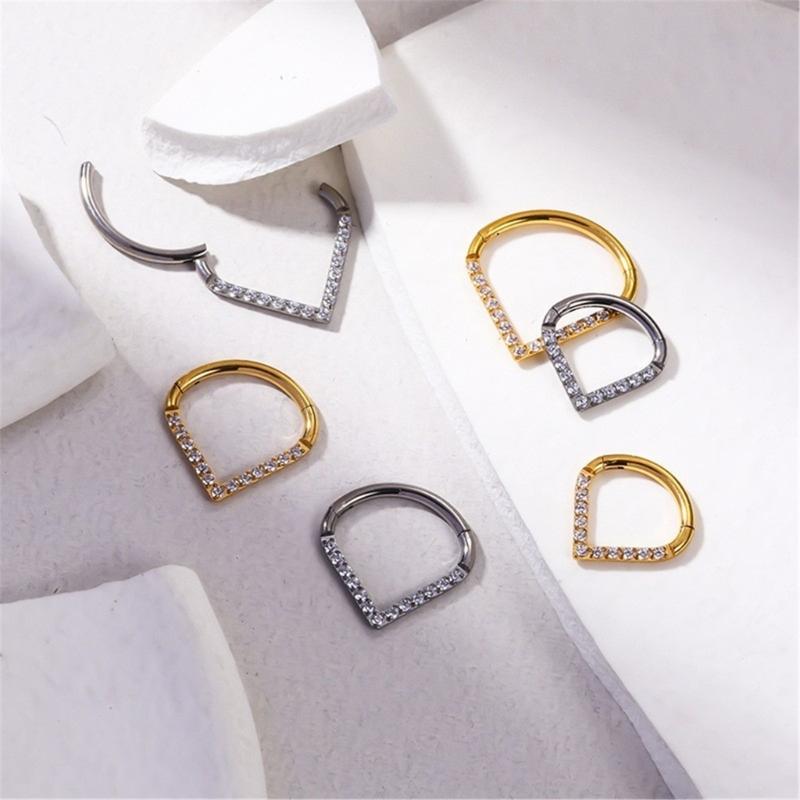Elegante Segmento Articulado Argola Piercing Único Nose Unisex Body Jewelry Anéis Nasais G23 Material de Titânio Adequado para Nariz