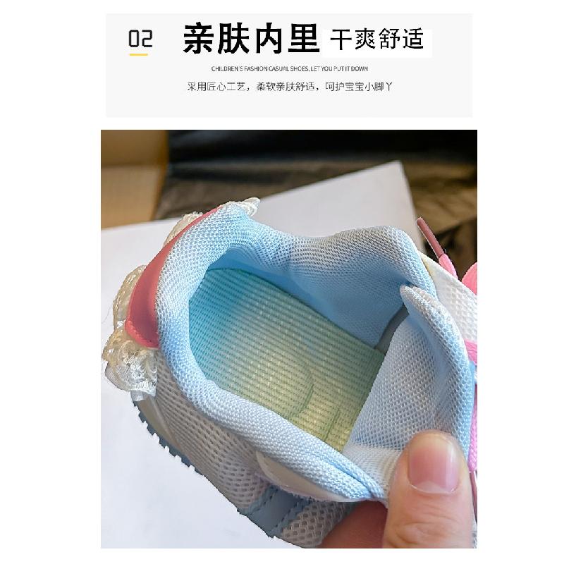 Girls' princess sneakers2026Spring and summer mesh lace running shoes and casual shoes for little girls and older children