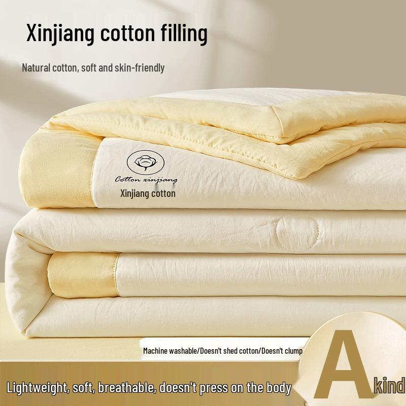 Mother & Baby Grade A Xinjiang Cotton Summer Quilt - Machine Washable, Air Conditioning, Thin Quilt for Dormitory and Student Use.