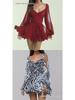 Spring Women's Solid Color Slim Fit Backless Long Sleeve Short Dress