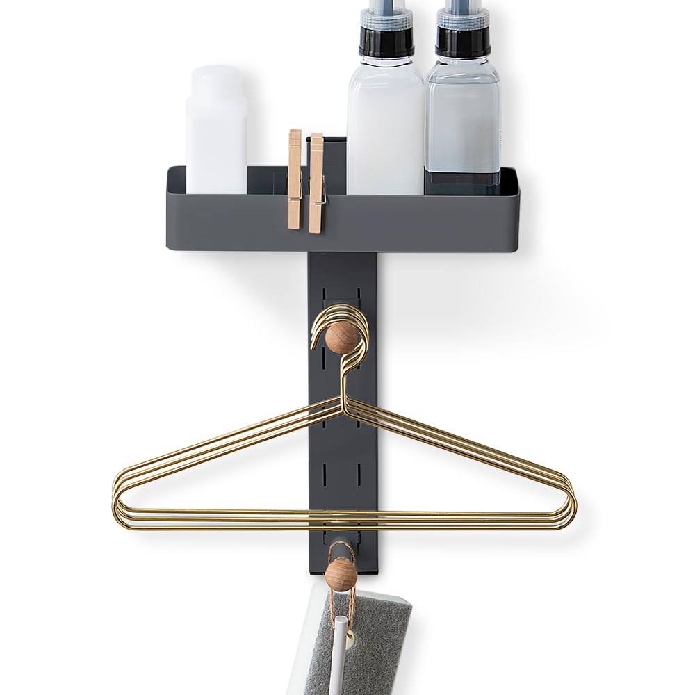 IRIS OHYAMA Laundry Storage Shelf, LHR-300, Dark Gray, Magnetic Storage Rack for Next to Washing Machine, Customizable Clothes Storage, Customizable f