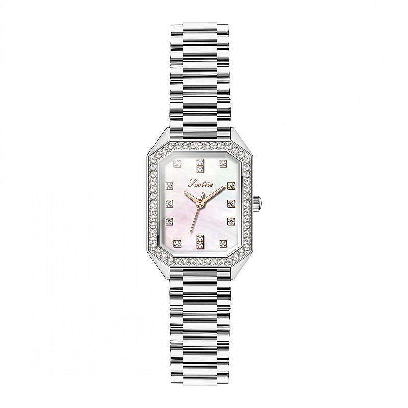 Fashion Ladies Watch Square Diamond Dial Watch Femininity Stainless Steel Strap Personalized Watch