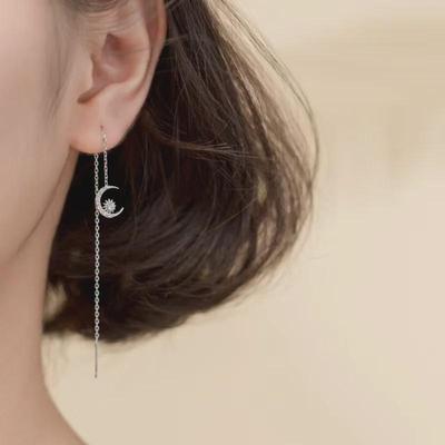 Asymmetrische Diamantohrringe Sonne, Mond & Sterne - Japanisch & Koreanisch inspiriert Leichter Luxus