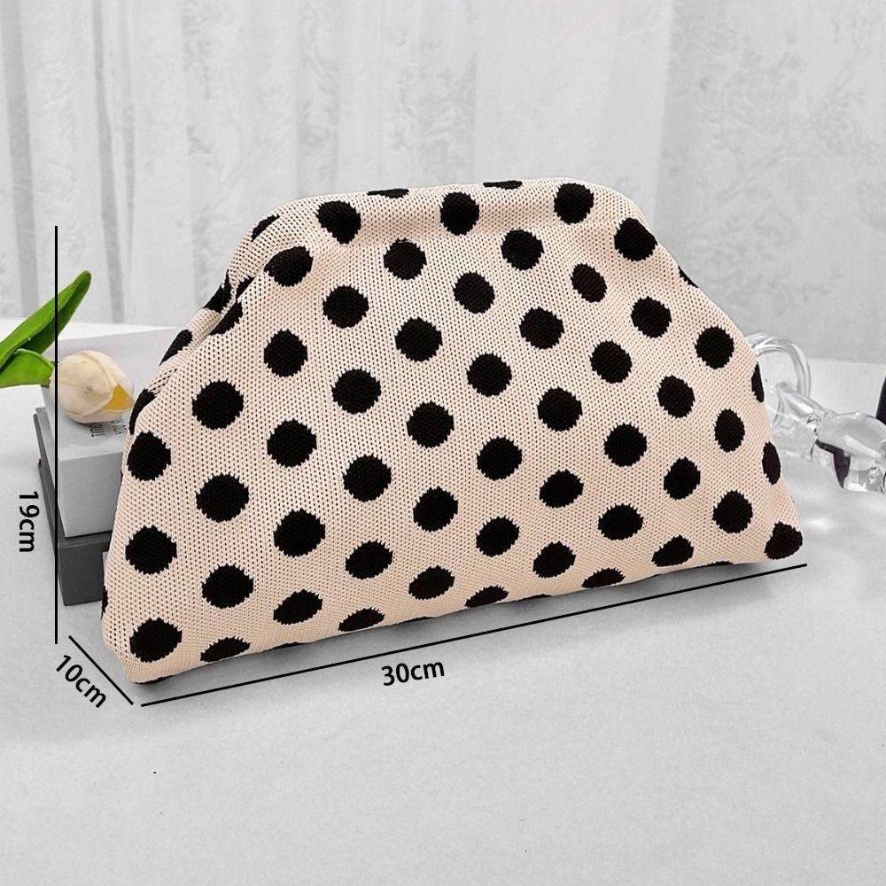 High Quality Polka Dot Clutch Bag Portable Large Capacity Cosmetic Bag Colorblock Handbag Women