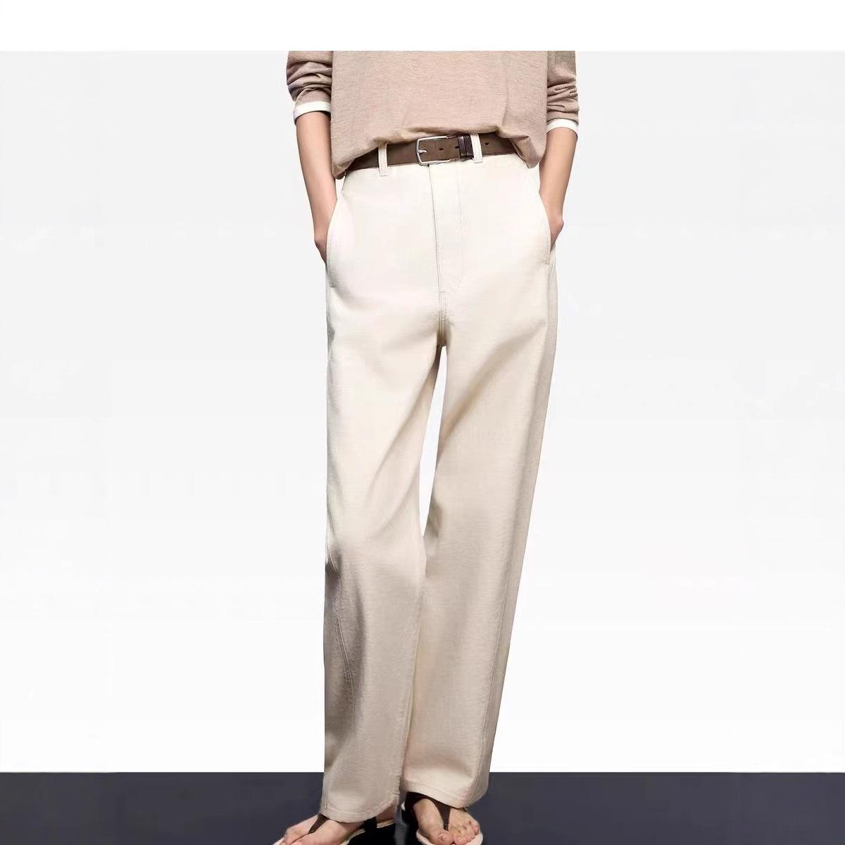 

E-Style Autumn 2025 Washed Straight-Leg Jeans Large ваниль/белый