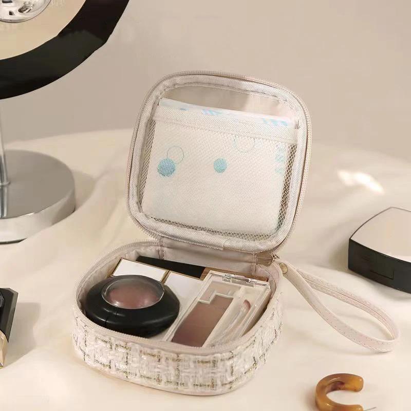 Simple Mini Makeup Storage Bag Ladies Portable Lipstick Key Coin Data Line Organizer Pouch Girl Napkins Tote Bag