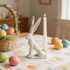 Påskharen Ljusstake Kanin Ljusstake Ställ Ljusstake Bordscenterpiece Vår Påskhelg Fest Skrivbordsdekoration Prydnad