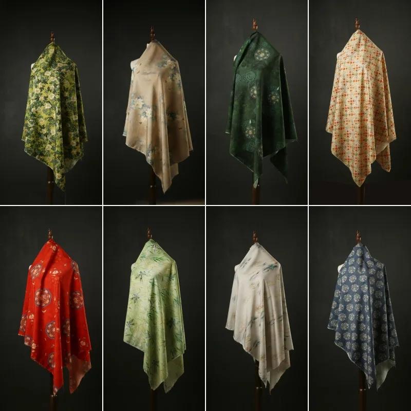 100x150cm Soft Flower Pattern Textile Needlework Chinese Digital Printed Fabric Rayon for DIY Sewing Clothing Dresses Pajamas