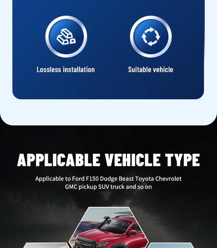 Solar 12-LED Remote Control Truck Roof & Cab Marker Light for F150 & RAM