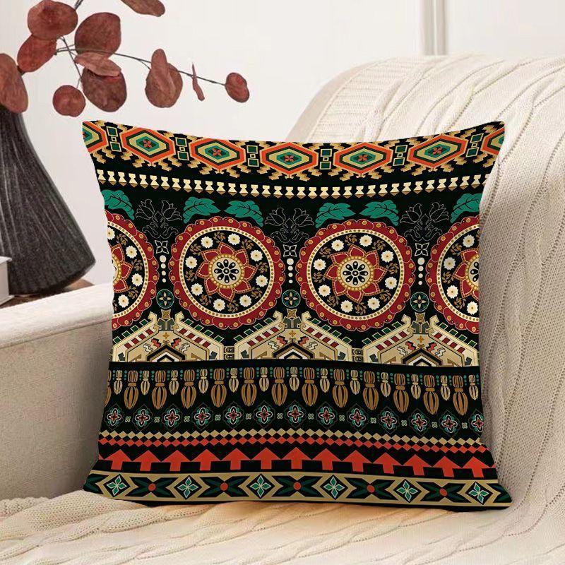 Bohemian Ethnic Style Pillow Colorful Retro Geometric Print Pillow Famous Hotel Inn Sofa Square Pillow