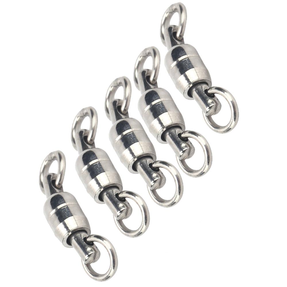 30PCS TwoWay Bearing Rotation Ring Dual Ball Fishing Connector Fishing Swivel Fishing Accessories