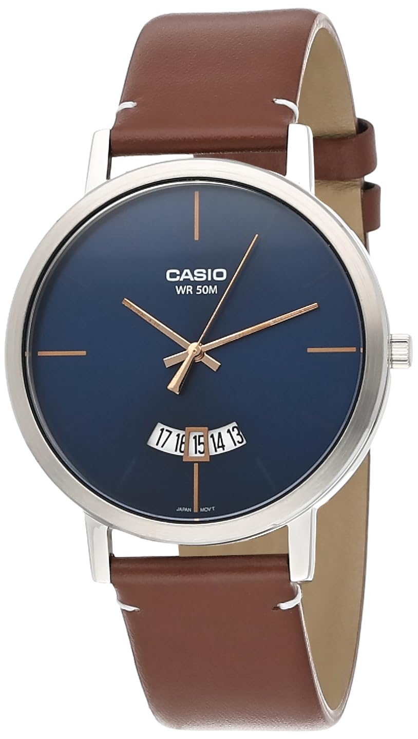 

CASIO Коричневые мужские часы, 7,7 мм, Зима, MTP-B100L-2EVDF синий
