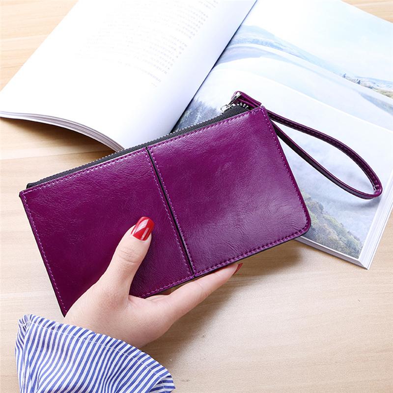 New Fashion Women Office Lady PU Leather Long Purse Clutch Zipper Business Wallet Bag Card Holder Big Capacity Wallet