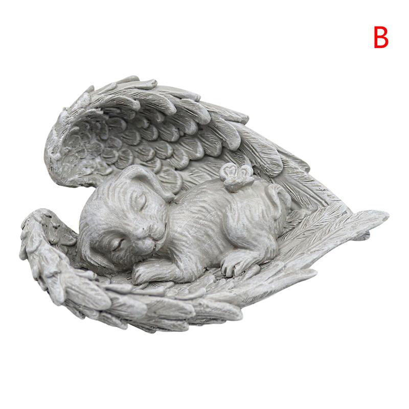 

Mini Pet Cat Dog Angel Statue Resin Sleeping Angel Cat Sculpture For Pet Memorial Ornament Home Garden Decor Crafts