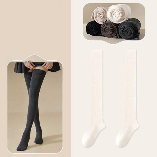 Damen Oberschenkelhohe Socken Dehnbare Gerippte Überknie-Socken Selbsterwärmende Atmungsaktive Stiefelstrümpfe für Dating Party Streetwear