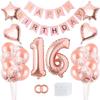 16. Geburtstag Thema Roségold Ballon Dekoration Set - Geburtstagsfeier Dekorationen für 16. Geburtstagsfeiern