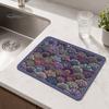 Fast Absorbent Drying Mat Bohemian Dish Mat, Super Diatomaceous Earth Drainer Water Absorption Non-Slip Colorful Ethnic Heat Insulation for