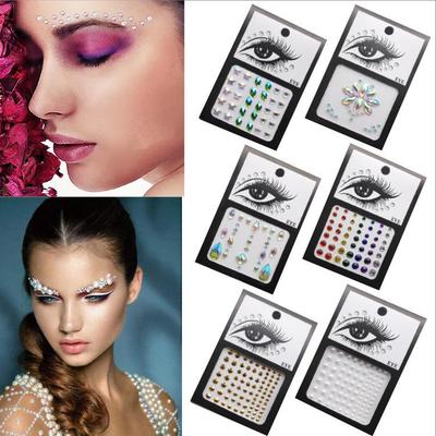 Kids' Bridal Face and Eye Makeup Stickers with Pearl and Laser Rhinestones