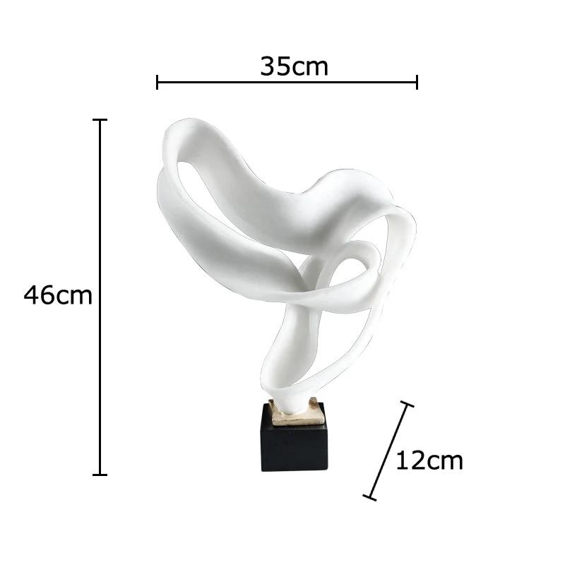 

Ribbon Fluttering Statue Creative Geometric Crafts Desk Decoration Minimalist Sculpture Resin Ornaments Room Aesthetic Decor белый