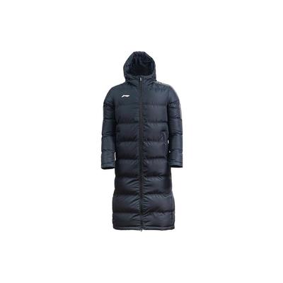 Li Ning Parka Lungo con Cappuccio e Stampa Logo Uomo Capispalla Nero AFMS025-1