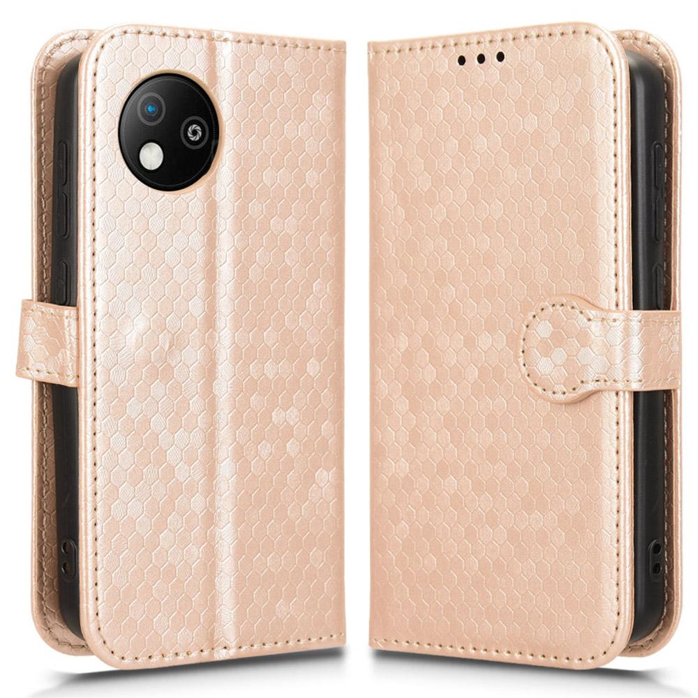 For ZTE Blade A35 Lite/A35 Core Wallet Case Dot Pattern Imprint PU Leather Phone Cover