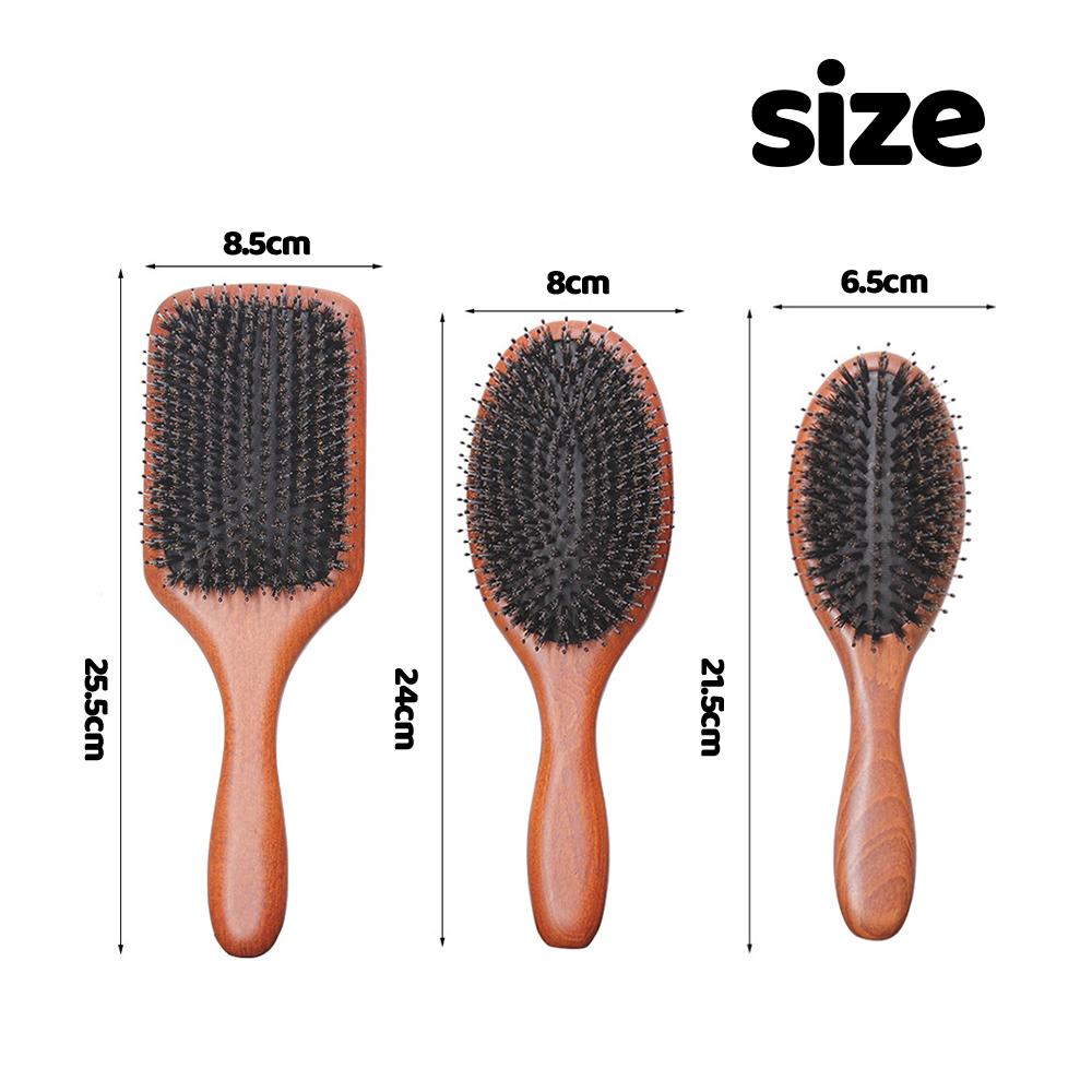 Straight Hair Combs Hairstyle Custom Comb Gua Sha Wooden Air Cushion Comb Set Bristle Meridian Scalp Massager