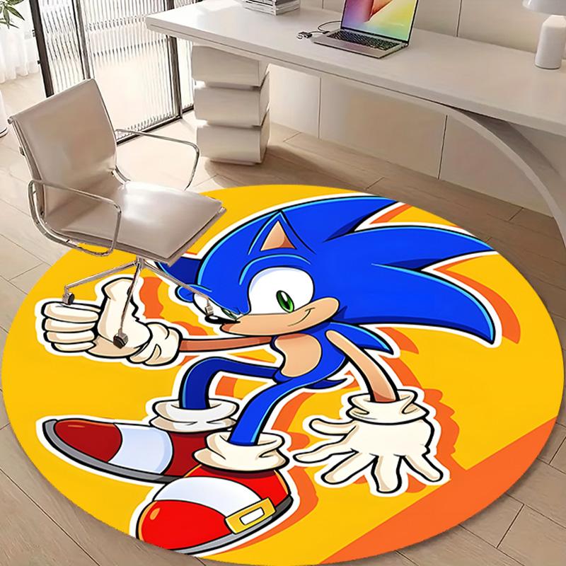 1pc Sonic2 Design Printed Area Round Carpet for Bedroom Living Room Home Decor Rugs Mat Non Slip Mat Rug for Bedside