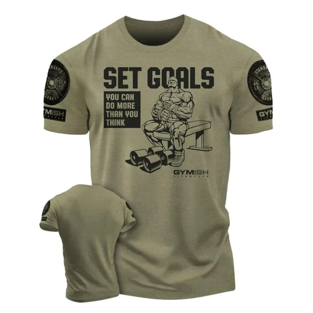 T-shirt herr 3D-tryck T-shirts Funny Gym Kortärmade Muscle Man Tough Guy Oversized Herrkläder Toppar