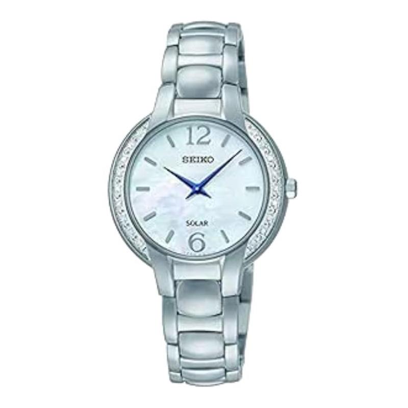 SEIKO 30 meters waterproof Quartz Steel Strap 29mm women s watch mother-of-pearl dial SUP253 бежевый