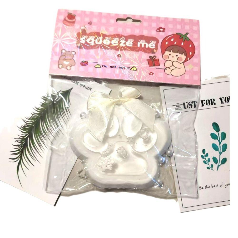 Sticky 12/14cm Squeeze Cat Paw Toys Pretty Bowknot Pinch Decompression Toy Huge Soft Stress Relief Relax Toys