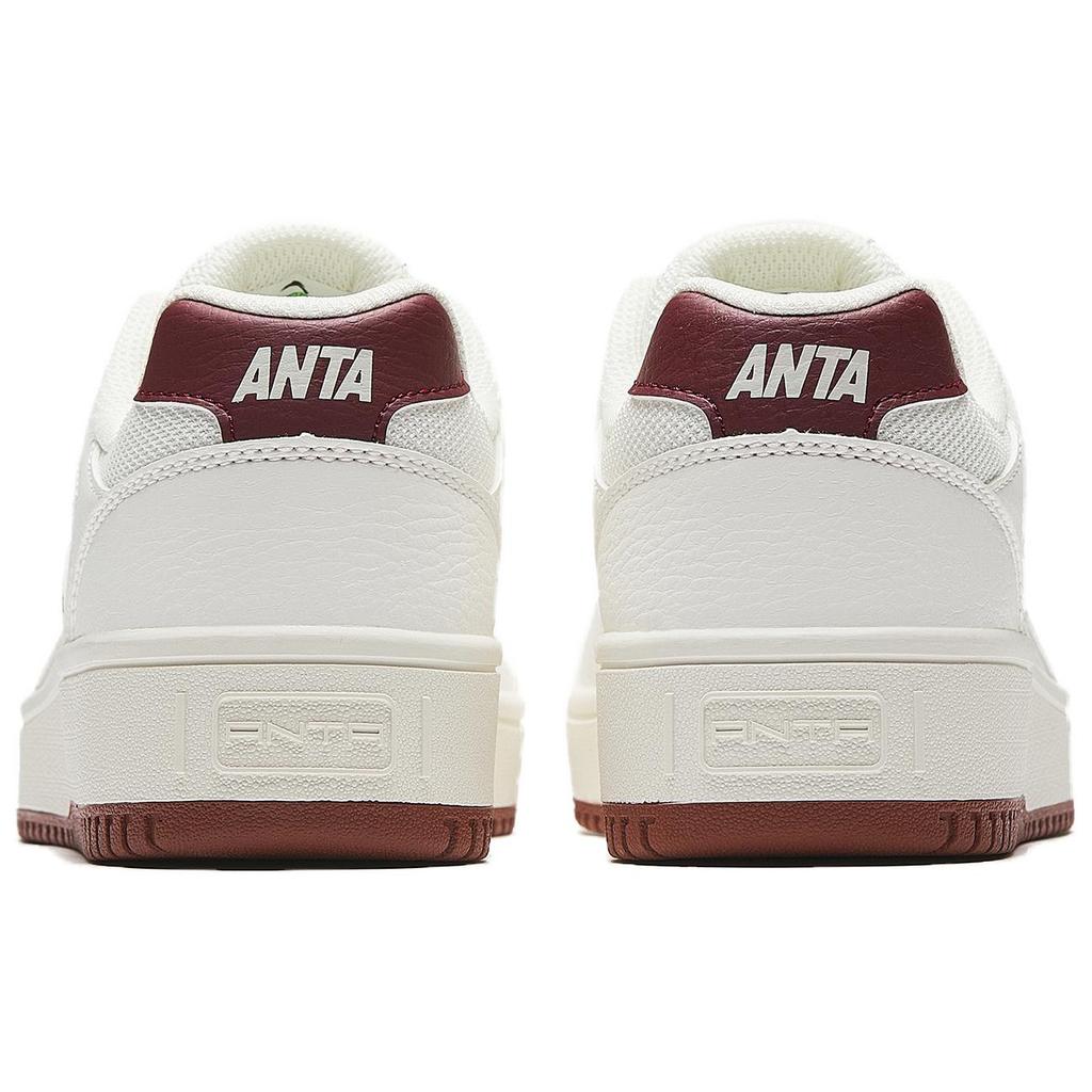 New Anta Original Year Slip Resistant Height Increasing Low top Skateboard Shoes Women's White Red 122538034R-7