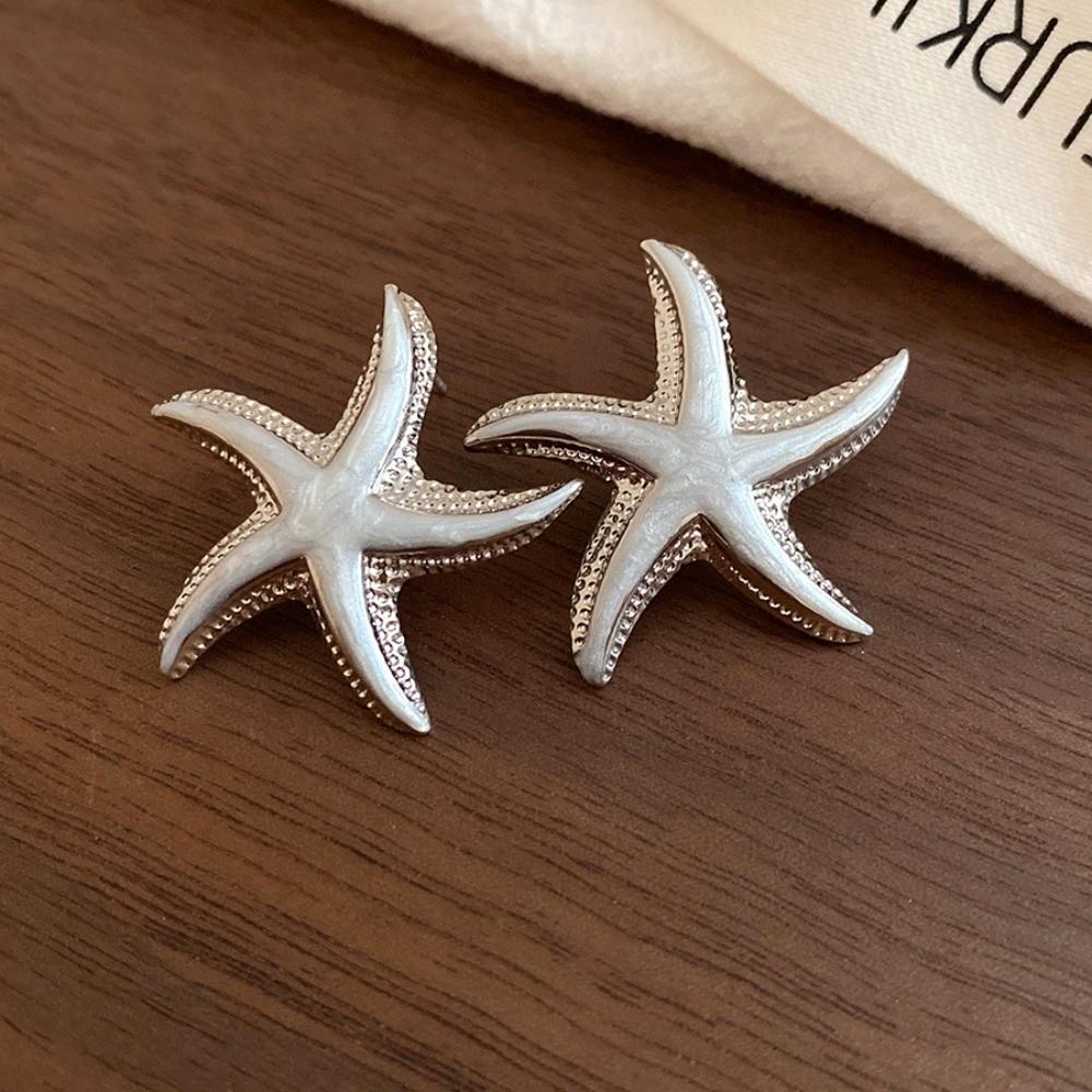 Star Starfish Stud Earrings Geometric Korean Style Earrings Cute Starfish Ear Studs  Beach Vacation